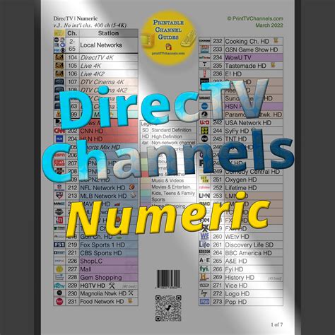 directv channel guide   printable   channel numbers