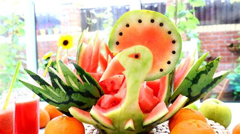 italypaul art  fruit vegetable carving lessons art  watermelon bird fruit vegetable
