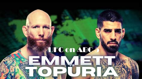 ufc on abc 5 live fight card josh emmett vs ilia topuria live in us