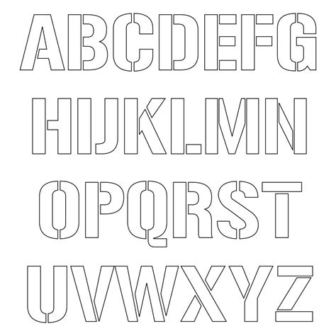 large printable letter stencils   big alphabet stencils