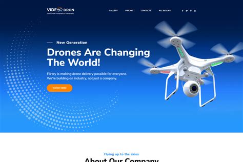 page drone photography website template motocms