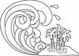 Tsunami Clipart Library Coloring Cliparts Clip Pages sketch template