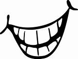 Mouth Cartoon Smile Clipart Clip Printable Teeth Funny Print sketch template