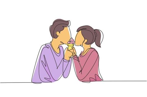 Premium Vector Single Continuous Line Drawing Beautiful Couple