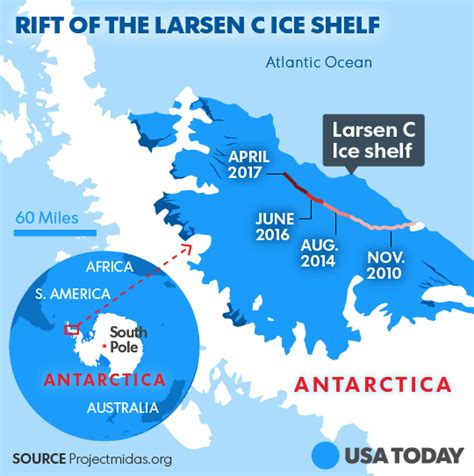 The Massive Crack In The Antarctic Ice Shelf Is Hanging On By A 12 Mile