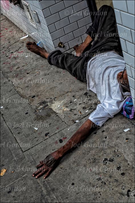 sleeping on sidewalk joel gordon photography