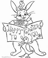 Easter Pages Coloring Bunny Happy Colouring Worksheets Worksheet Printable Kids Printing Help Color sketch template