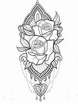 Colorare Tatuaggi Rose Feminina Tatuagens Colorir Colouring Costela Balão Antebraço Segreto Giardino sketch template