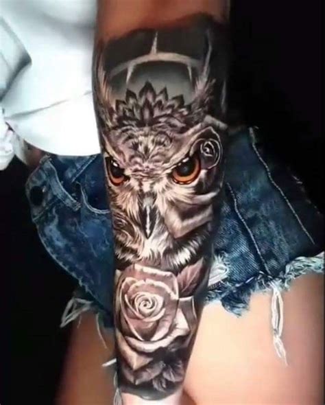 Owl Tattoo Owl Tattoo Tattoos Arm Tattoos For Women Owl Thigh