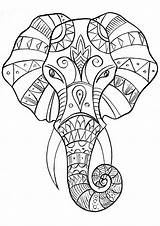 Coloring Pages Elephant Grown Ups Adult Google Printable Book Mandala Animal Sheets Colouring Mosaic Geometric Books Animales Print Pesquisa Do sketch template
