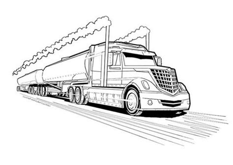 double tanker trailer truck coloring page kids play color truck