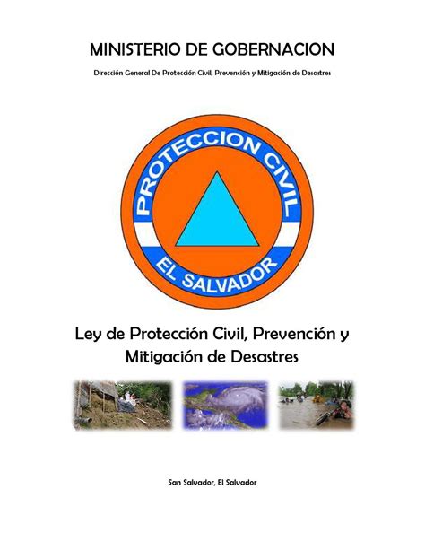 ley de proteccion civil prevencion  mitigacion de desastres de el salvador  proteccion civil