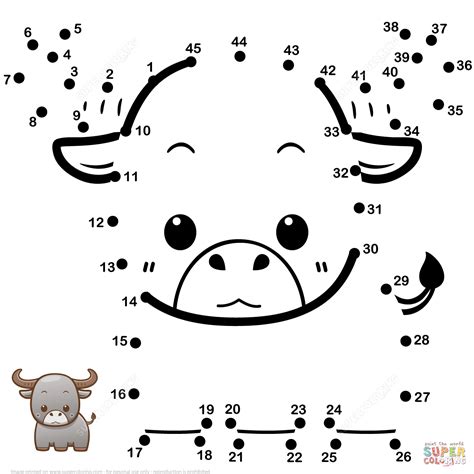 cute baby buffalo dot  dot  printable coloring pages