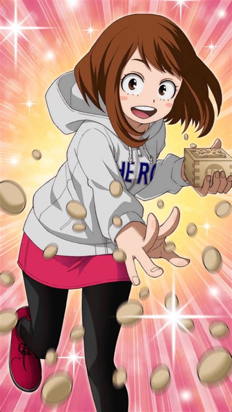 my hero academia smash tap uraraka ochako bean throwing