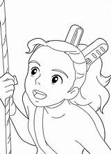 Arrietty Borrower Ghibli Desenhos Chapardeurs Monde Malvorlagen Coloriez sketch template