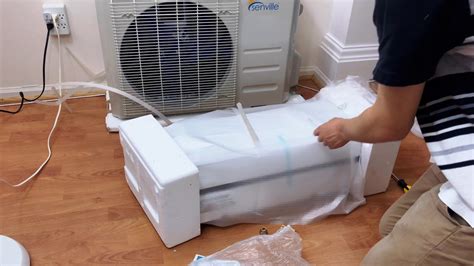 senville leto btu  mini split air conditioner heat pump unboxing youtube