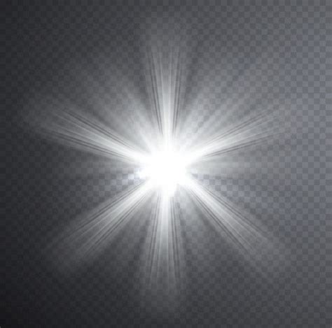 feixe de luz branca efeito de luz transparente vetor premium