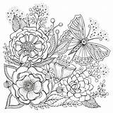 Ausmalbilder Rita Berman Blumenmuster Colouring Printable Erwachsene Pflanzen Blumen Amistad Birds sketch template