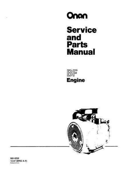 service  parts manual cummins onan