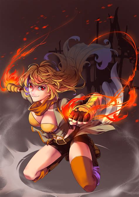 Jh Artist Rwby Yang Xiao Long Cleavage Thighhighs