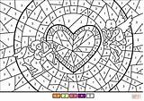 Number Color Coloring Heart Pages Cupids Printable Difficult Worksheets Drawing sketch template