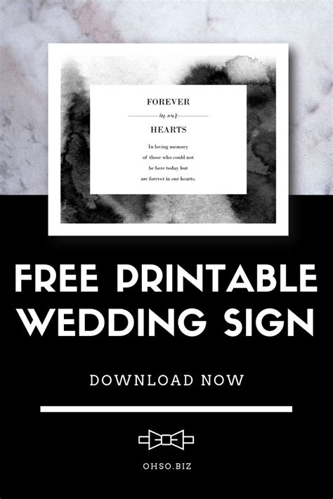 printable wedding sign  black  white  wedding