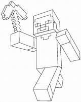 Coloring Minecraft Pages Simple sketch template