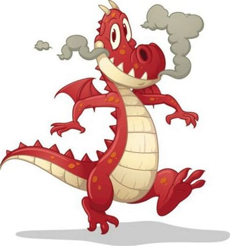 happy red dragon cartoon character clipart  cartoon dragon aria art