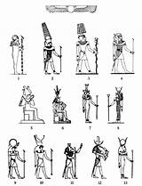 Goddesses Osiris Mythology Isis Ptah Horus Thoth Cielo Amen Hathor Seth Escalera Sitchin Deities sketch template