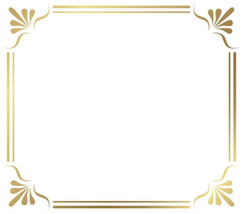 golden deco border transparent png clip art transparent background