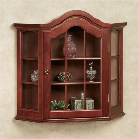 aubrie classic cherry wall curio cabinet