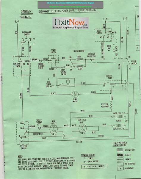 dryer wiring diagram schematic