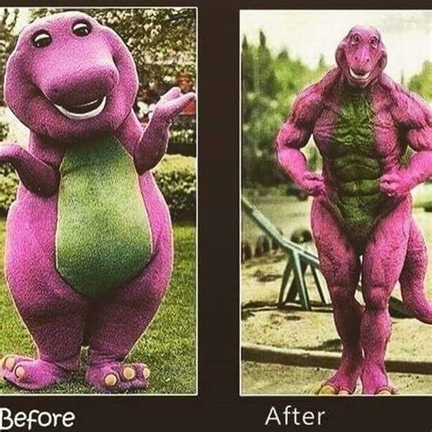 Barney Has Been Really Working Out And Here Are His Before