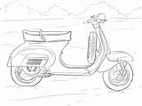 Scooter Coloring Pages Printable Vespa Supercoloring Motorcycles Kids Motorcycle Colouring Printables Categories sketch template