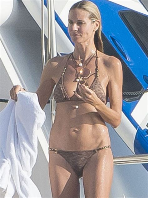 heidi klum in bikini at a yacht in st barts hawtcelebs