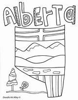 Alberta Colouring Coloring Pages Province Clip Canada sketch template