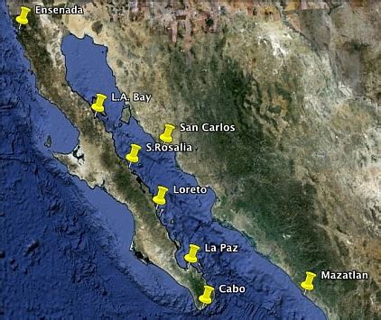 mexico maps anchorages  pacific mexico sea  cortez rltus