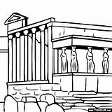 Coloring Greece Athens Acropolis Places Pages Ancient Greek Famous Landmarks Architecture Colouring Thecolor Color Sheets Print Printable Them sketch template