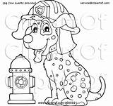 Fire Dog Dalmatian Clipart Lineart Fighter Illustration Cartoon Visekart Royalty Vector sketch template