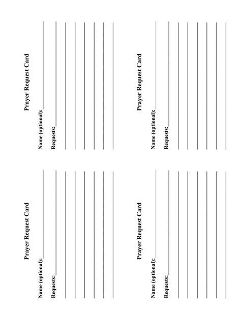 prayer request card template   printable templates