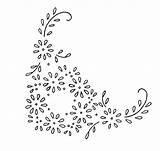 Embroidery Patterns Designs Hand Patrones Bordado Corner Flowers Bordados Vintage Pattern Floral French Daisy Heart Para Bordar Flores Molde Embroidered sketch template