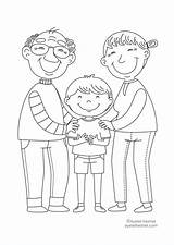 Family Coloring Grandparents Pages Kids Print sketch template