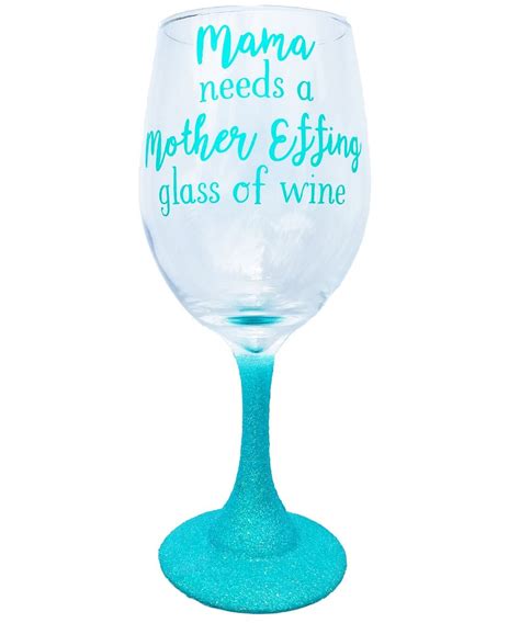 Funny Mom Glass T With Saying Quote And Glitter Noah