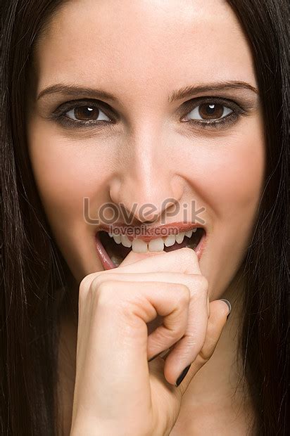 Woman Biting Finger Picture And Hd Photos Free Download On Lovepik