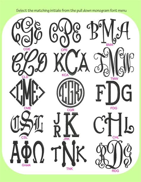 monogram sample fonts styles  monogram fonts monogram fonts