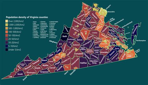 population density  virginia counties  towns  comic books