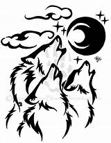 Wolf Wolves Howling Drawings Drawing Tribal Outline Tattoo Moon Trio Silhouette Deviantart Lobo Pack Stencil Cool Designs Tier Getdrawings Explore sketch template