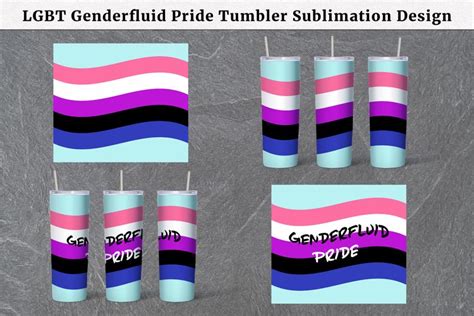 lgbt genderfluid pride flag tumbler 20 oz sublimation design