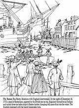 Coloring Pages Boston Tea Party Kids Adams Books Liberty Tree John Colonial Sheets Colouring First Indian Winter America sketch template