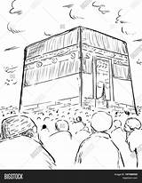 Kaba Mecca Kaaba Pilgrims sketch template